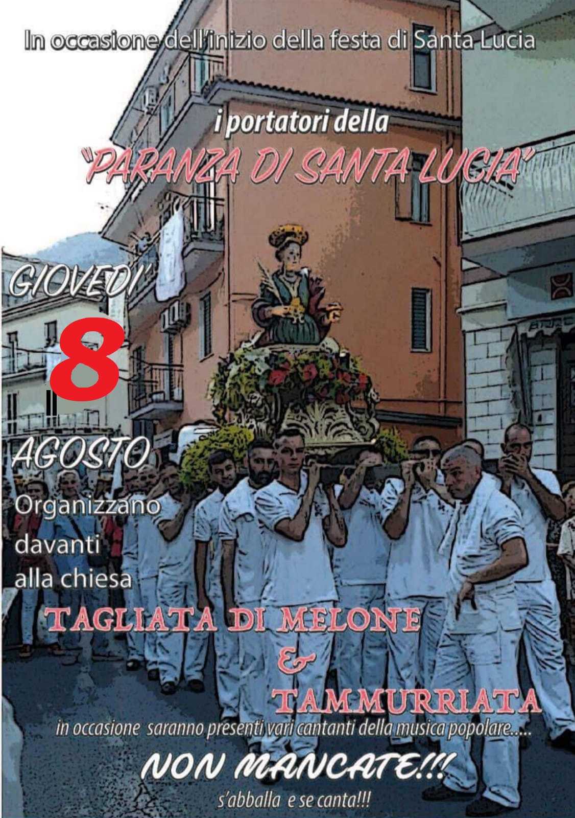 Frazione Santa Lucia: la ’Paranza di Santa Lucia’ organizza una tammurriata la sera dell’8 agosto